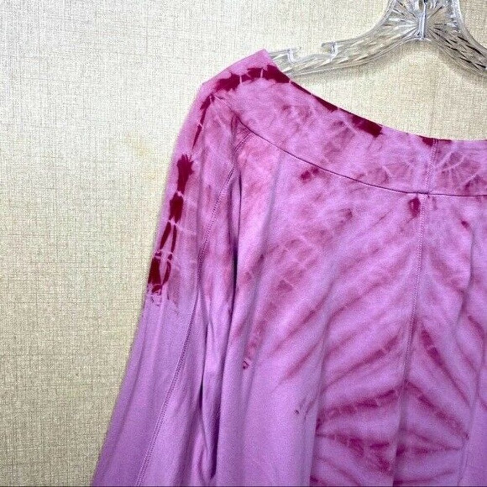 Bloom womens Yoga pink tie dyed athleisure top lg - Picture 2 of 8